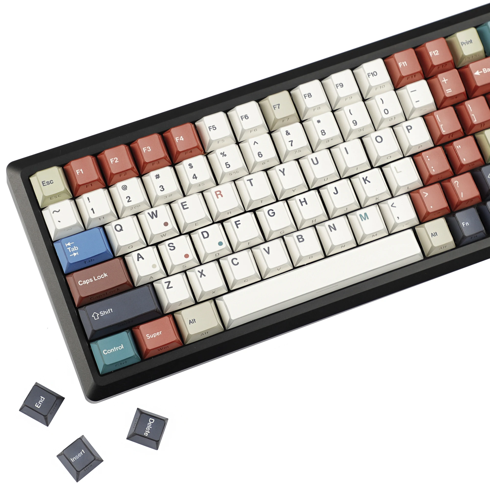 YMDK Sidelit Folding Shadow Mixed Lamp 129 Keys Dye Sub PBT Cherry Profile Keycap for 68/75/87/104/108 MX Mechanical Keyboard