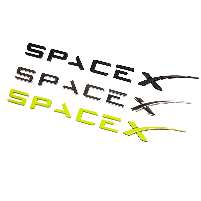 Car 3D Zinc Alloy Rear Sticker SpaceX Dual Motor Emblem Stickers for Tesla Model 3 S X Y Decals 2025 Tesla Auto Accessories