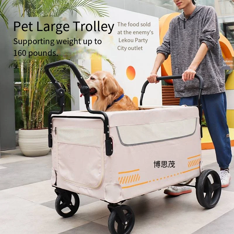 BOSIMAO Pet Cart Large Dog Outdoor Portable Foldable Dog Outdoor