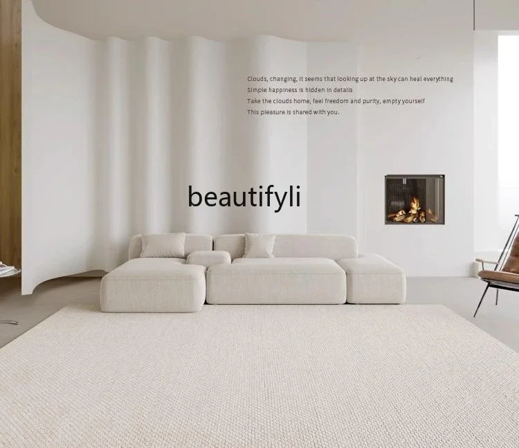 

Italian wool carpet New Zealand imported living room coffee table solid color plain Japanese minimalist bedroom full floor mat