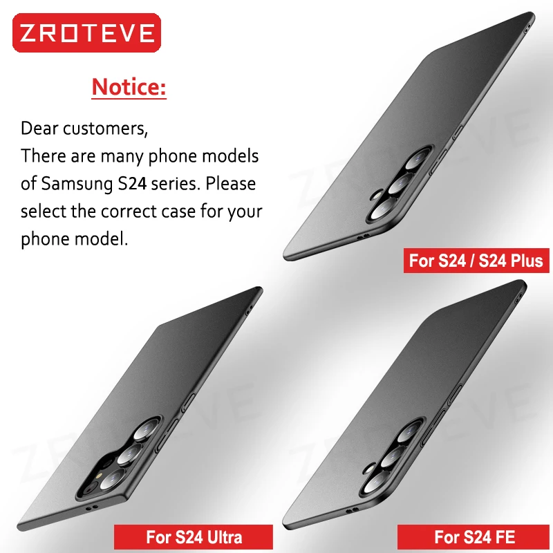 S26 Ultra Case Zroteve Slim Hard PC Matte Cover For Samsung Galaxy S25 Edge S24 Plus S23 S24 FE S22 S20 S21 S10 S25+ Phone Cases