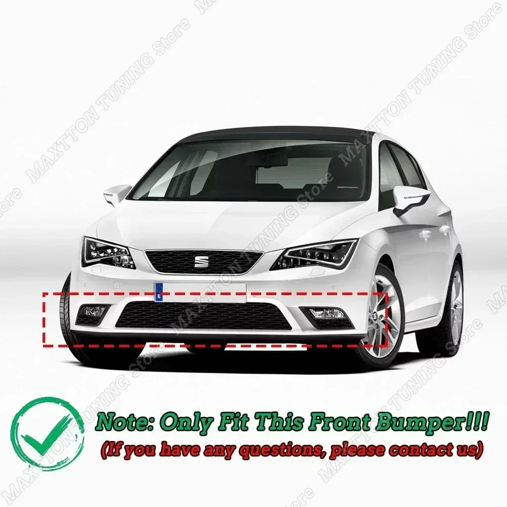 For Seat Leon 3 MK3 5F 2012-2016 Front Lower Bumper Lip Spoiler Splitter Diffuser Cover Guard Protector ABS Gloss Black Tuning