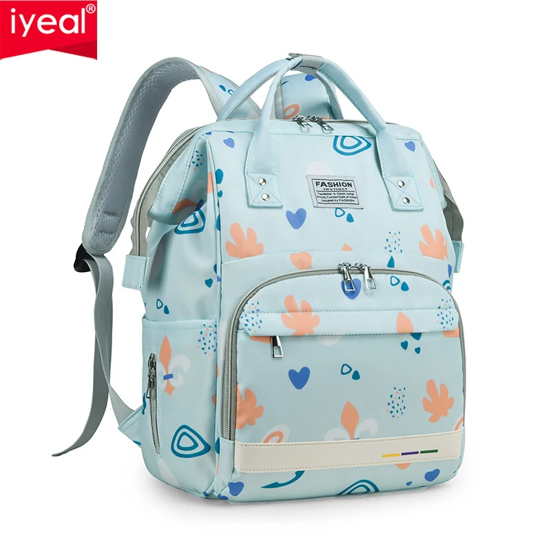 

Summer New Purple Seabed Print Fashionable Multifunctional Mother And Baby Bag For Going Out Portable Mommy Bag