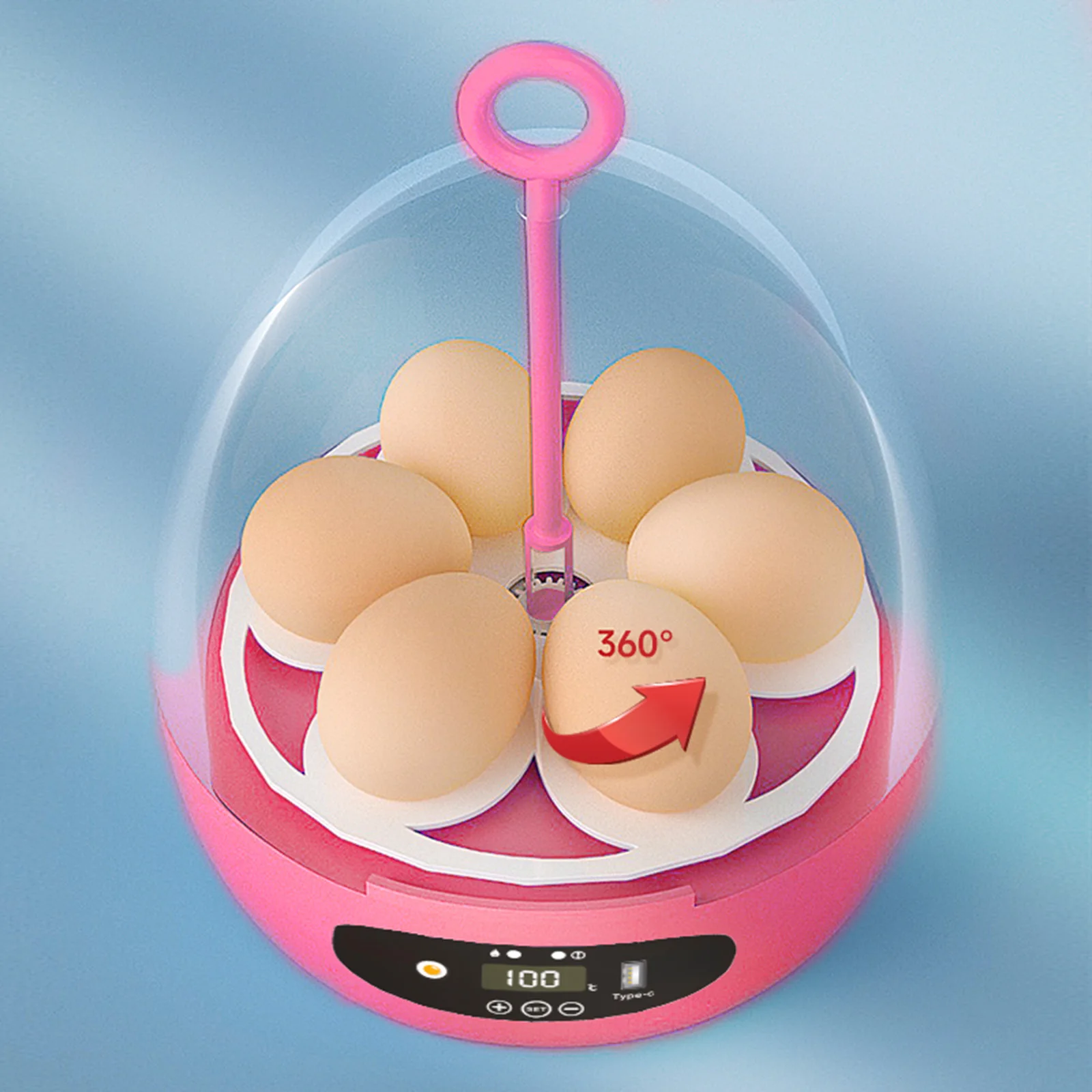 6Eggs Automatic Eggs Incubator Digital USB Incubator for Chicken Birds Duck Goose  Turning Temperature Control Breeder