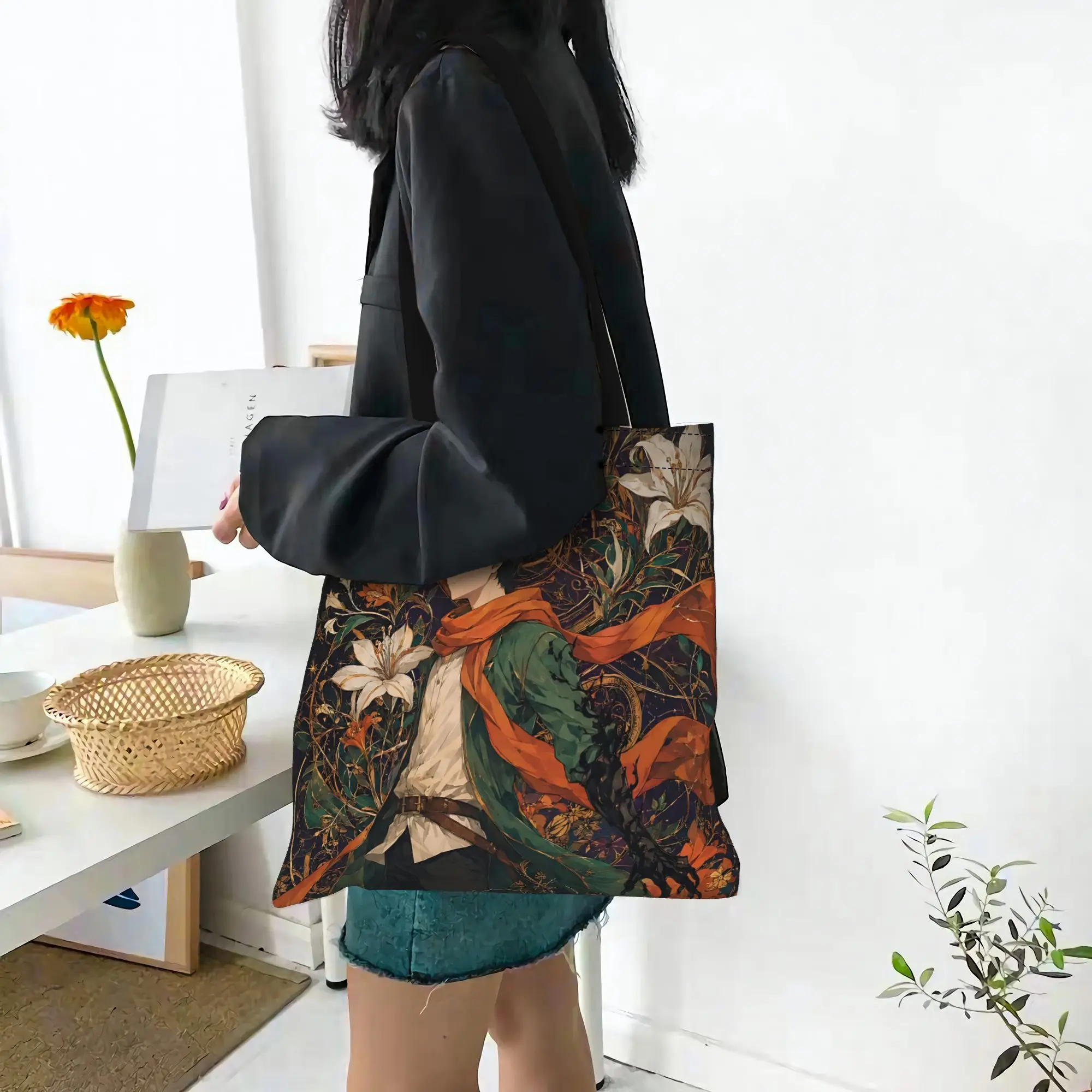 Customized Re ZERO Anime Women's Bag Campus Handbag Large Capacity  Canvas Tote Bag Foldable Chic Pattern Gifts