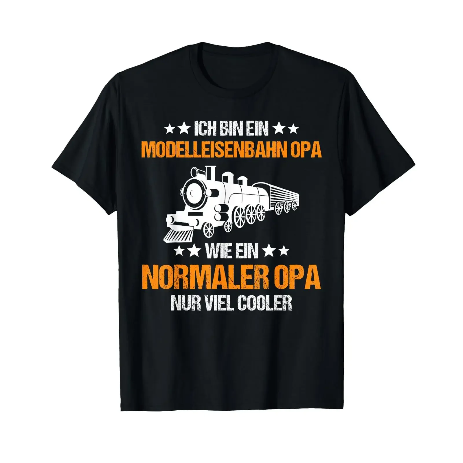 Model Railway Grandpa Steam Locomotive Pensioner T Shirt vintage Washed fashion designer clothes Top For Everyday Wear