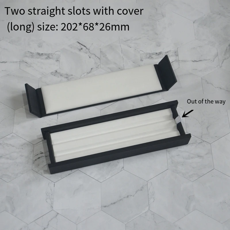 PU Leather Bare Stone Gemstone Jewelry Box Magnet Stone Storage Display Box Gem Display Counter Exhibition Lid V Groove Box