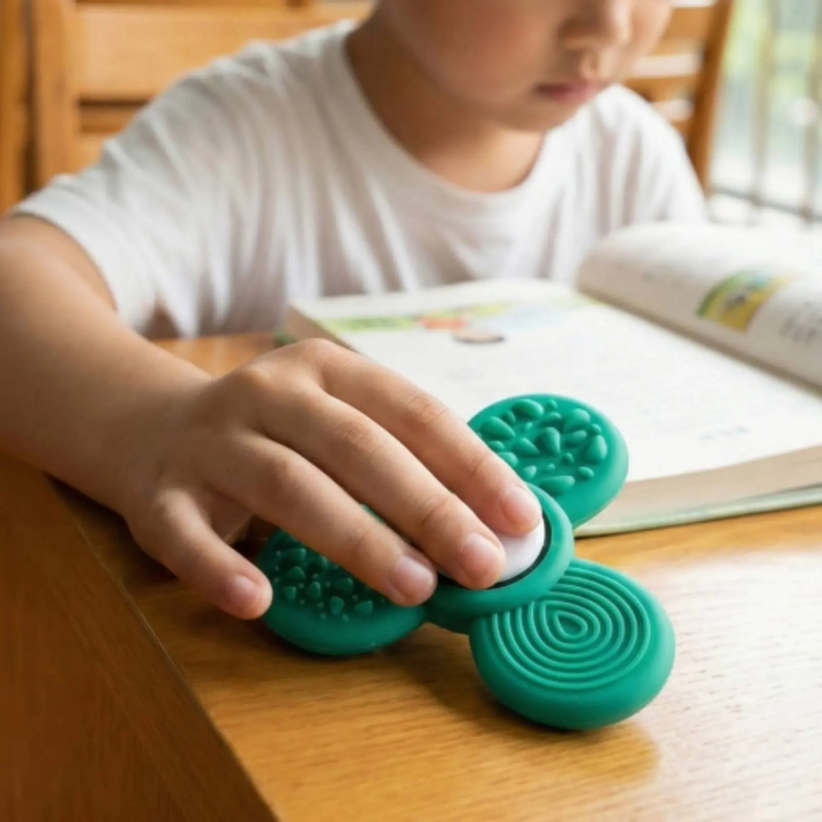 

Силиконовый антистресс-камень в форме четырехлистника, мягкий, вращающийся, текстурированный, портативный, долговечный, для студентов, для использования в классе