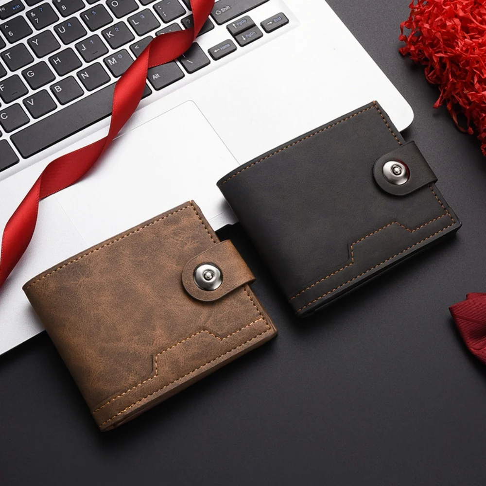 Credit Card Holder Compact Men'S Short Wallet Business Wallet Multi-Functional Pu Leather Wallet For Travel Pocket Gifts