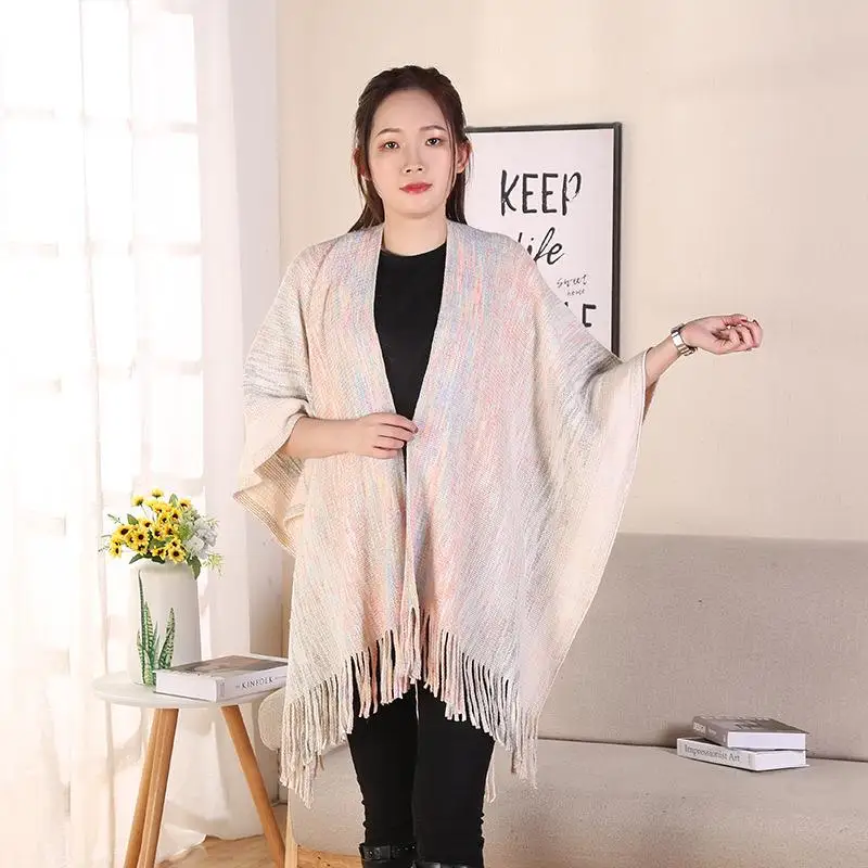 

Warm Thick Imitation Cashmere Tassel Scarf Fashionable Spring Summer Shoulder Wrap Comfortable Soft Fabric Neck Warmer