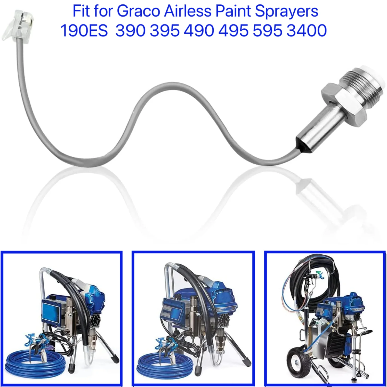 1 Set 243222 Airless Sprayer Pressure Transducer, for Graco Airless Paint Sprayers 190ES 390 395 490 495 595 3400