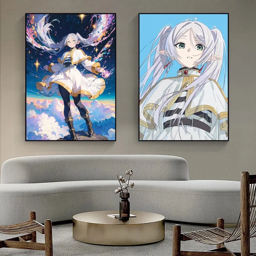 1pc Frieren Anime Frieren Beyond Journey's End Poster Bedroom Posters Bar Coffee Tube Art Hanging Paintings Living Room Decor