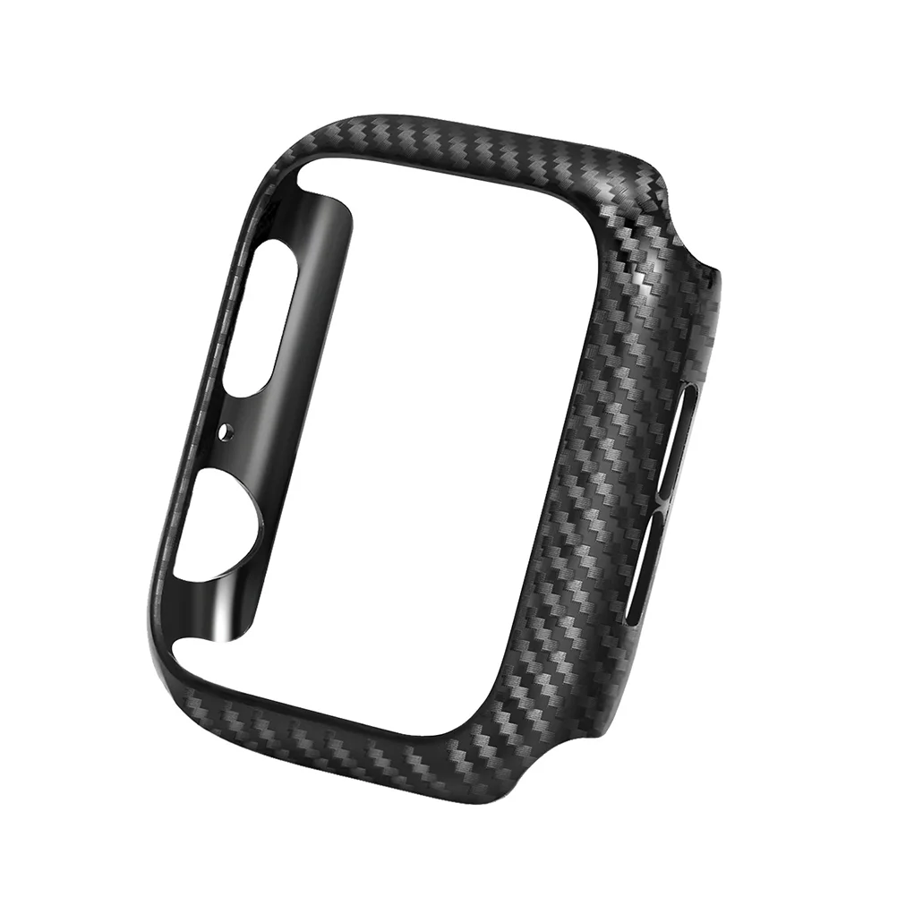 

2 Pcs 44MM Watch Case Carbon Fiber PC Anti-fall Protective Watch Shell Replacement Watch Cover for Watch 4 (Black)