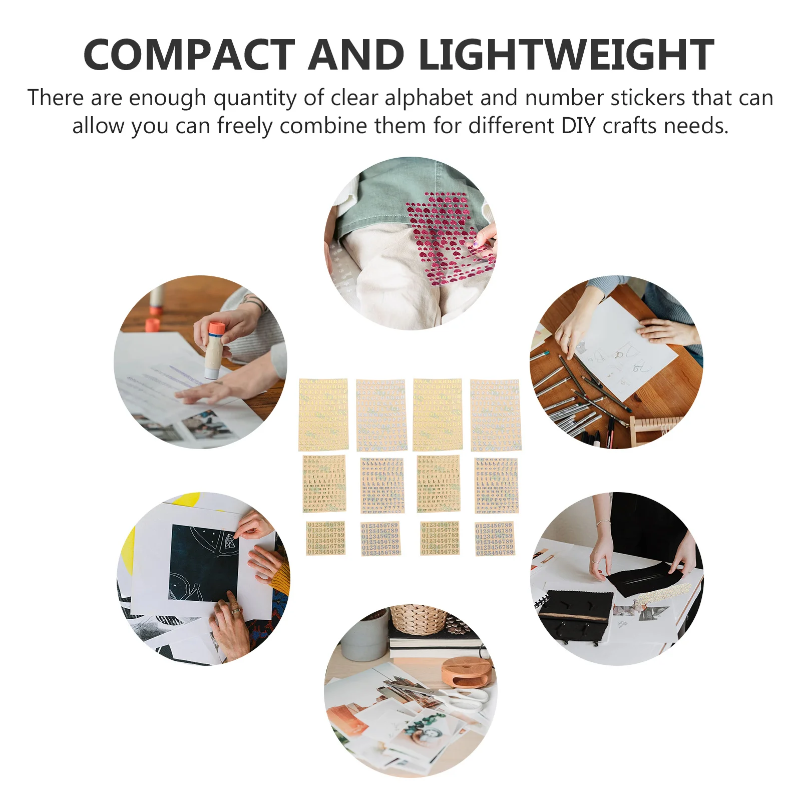 

12 Sheets Metal Alphabet Number Stickers Glitter Self Adhesive Mini Letters for Scrapbook Cup Phone Case DIY Crafts