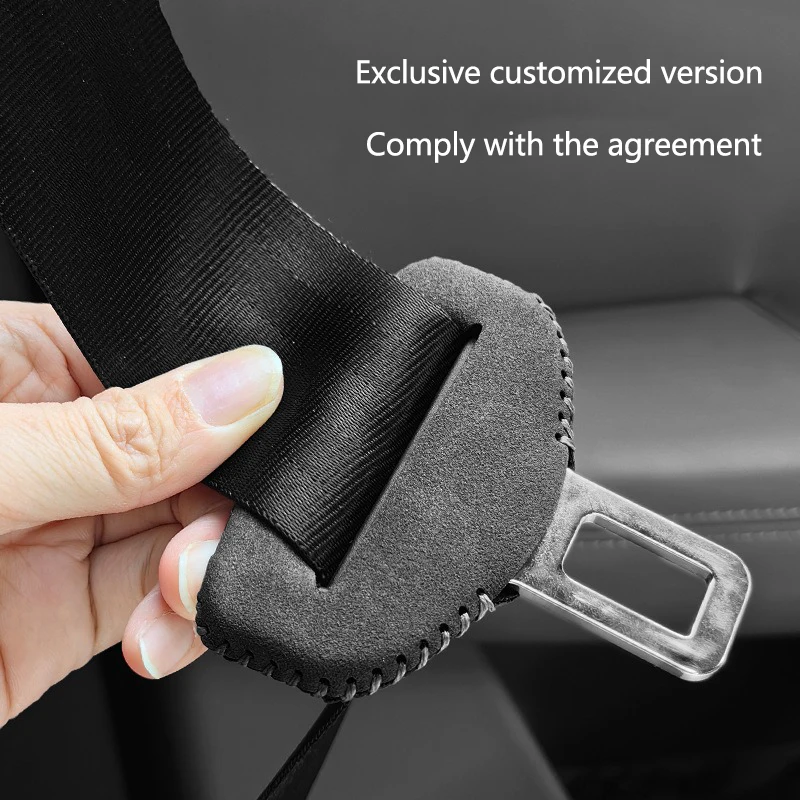 مقعد السيارة حزام مشبك الغطاء الواقي الجلد المدبوغ المضادة للخدش اكسسوارات ل BYD سونغ برو تانغ Dmi تشين زائد ماكس يوان EV ختم دولفين #4