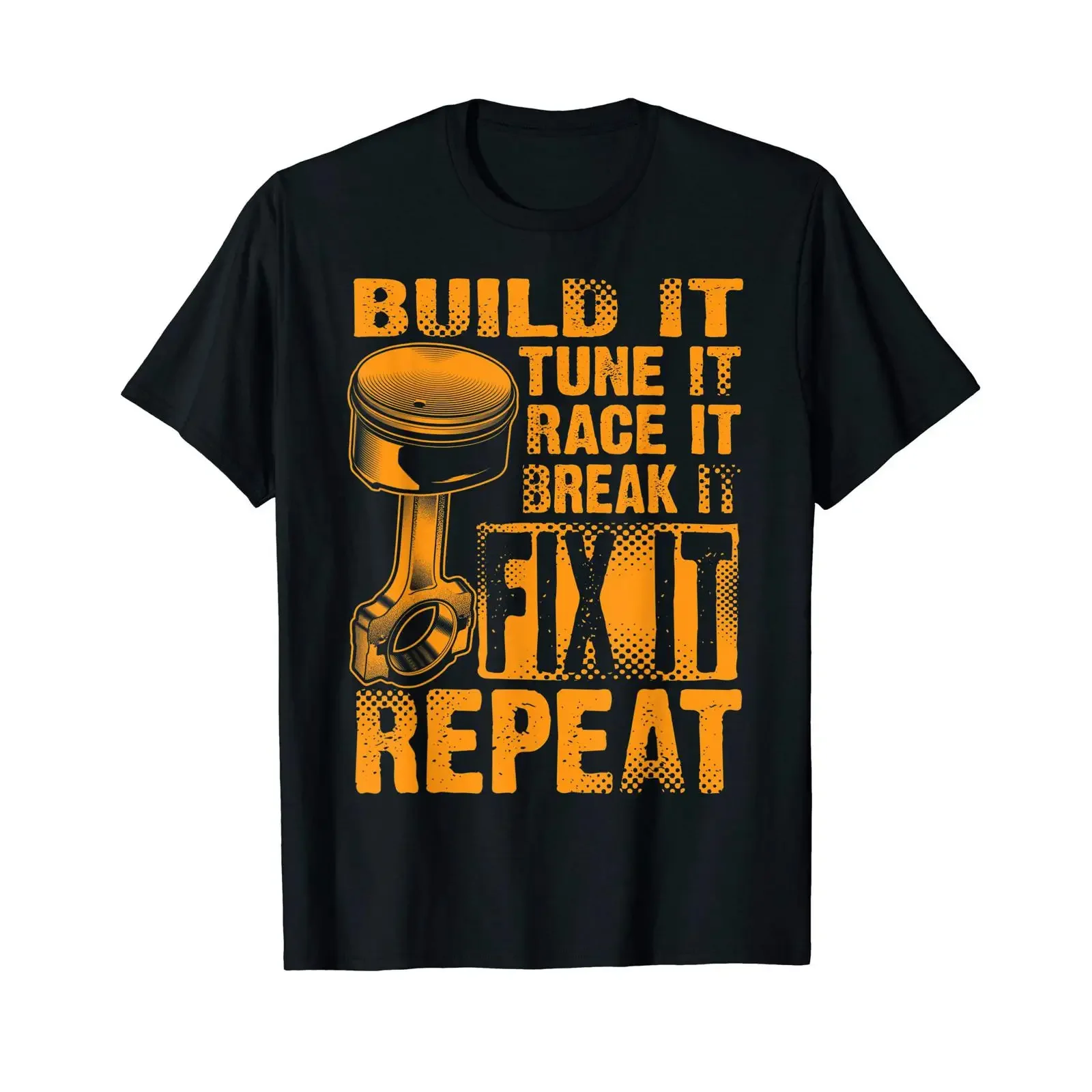 Funny Build It Break Race Fix Repeat For T Shirt vintage Washed homme streetwear designer clothes Comfortable