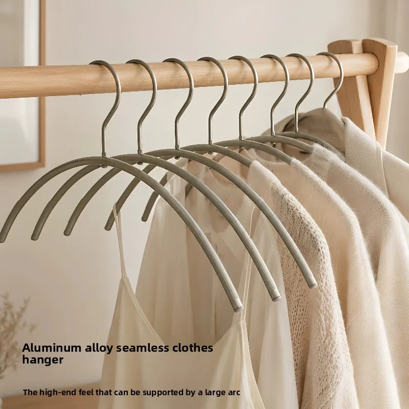 Aluminum Alloy Non Slip Suit Hanger Anti Wrinkle Shoulder Guard Clothes Rack No Bulge Design Shirt Rack Minimalist Garment Shelf