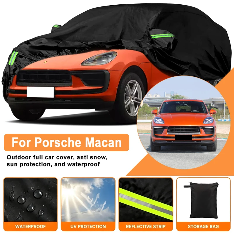 Waterproof Car Cover For Porsche Macan 95B Outdoor Full Car Cover Wind Sun UV Dust Rain Snow All Weather Protection