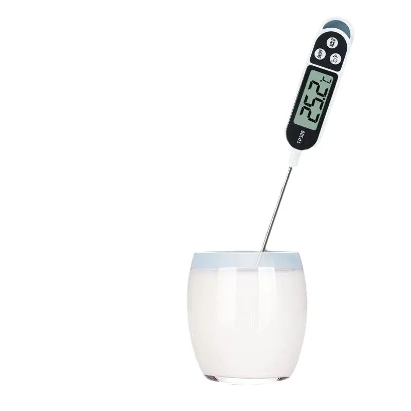1Pc Food Thermometer, Kitchen Accessory, Dormitory Essential, Instant-Read Meat Thermometer, Accurately Measures Oil and Water Temperature, Essential Kitchen Accessory (Button Batteries Not Included, Please Purchase Lr44 Button Batteries for Installation and Use)