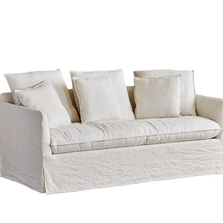

wabi-sabi wind, removable and washable, cotton and linen sofa fabric, bed and breakfast hotel, small apartment, three people