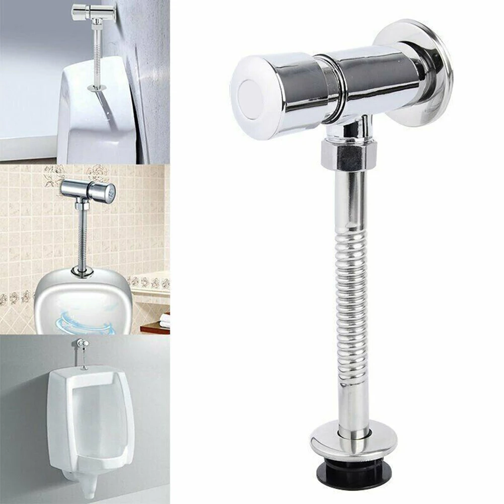 Urinal Toilet Flush Valve Button Type Manual Delay Automatic Shutoff Push Urinal Valve Straight For Public Toilet Bathroom Parts
