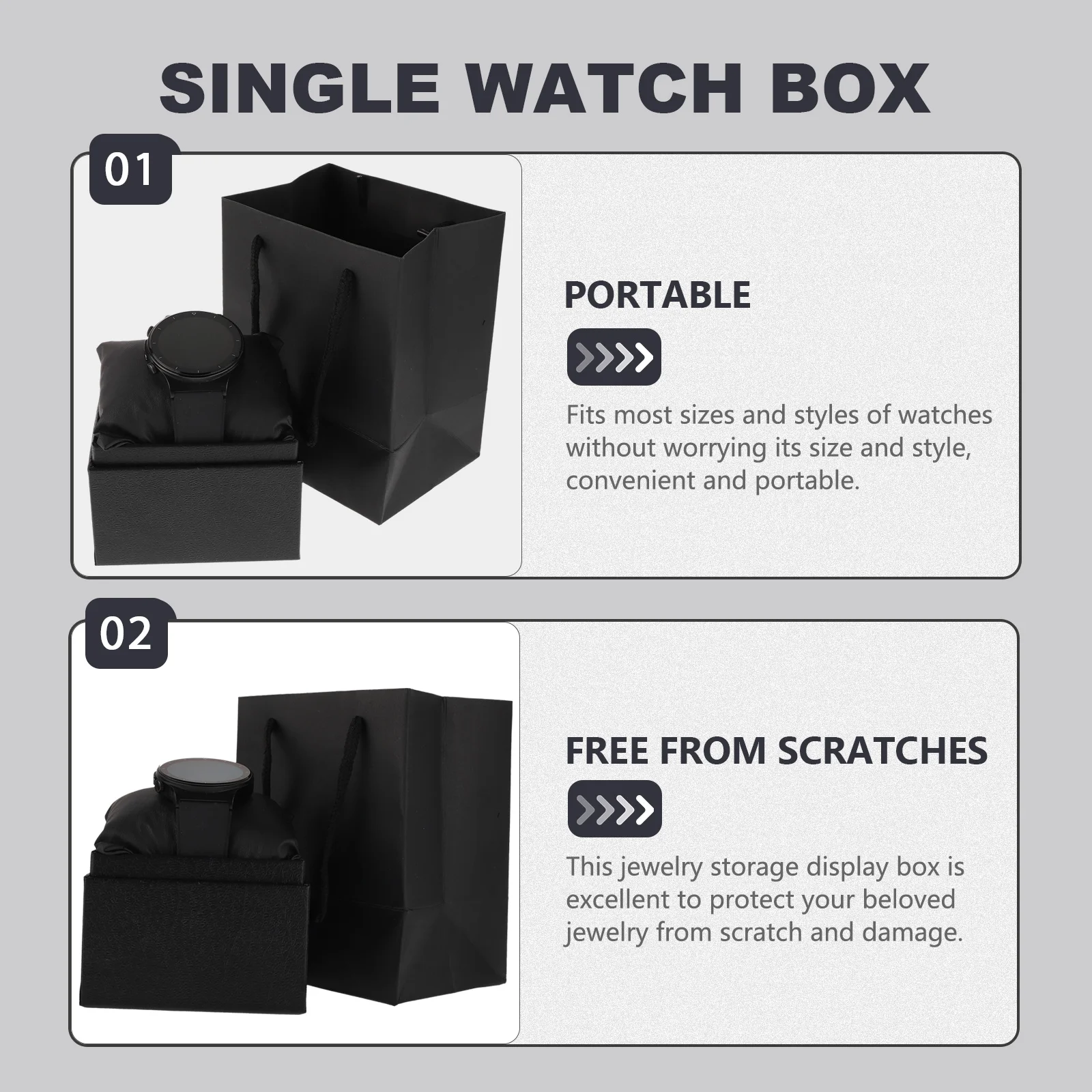 

1Set Watch Storage Organizer Box Paper Material Compact Travel Case Jewelry Holder for Watch Bracelet Protection