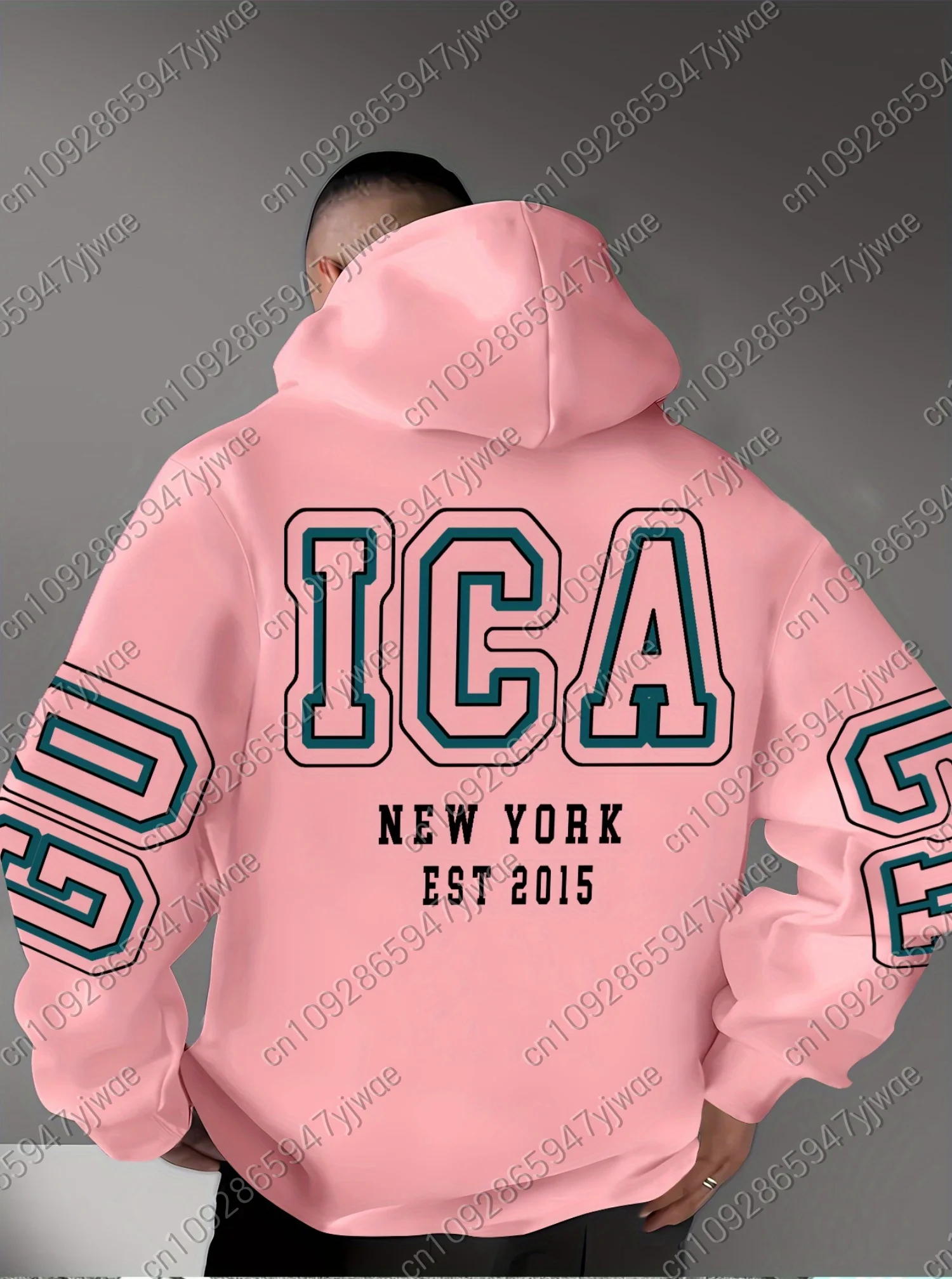 

2025 Winter hip hop Mens letters Print Hoodie Polyester Fiber Men Adult y2k Plus Size Hooded Hoodies Men Clothing