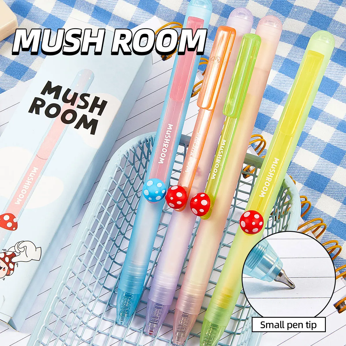 

Набор подвесных ручек с милыми грибами, чернила 0,5 мм, быстросохнущее гладкое письмо, подарок для рук в студенческом офисе, 4 предмета