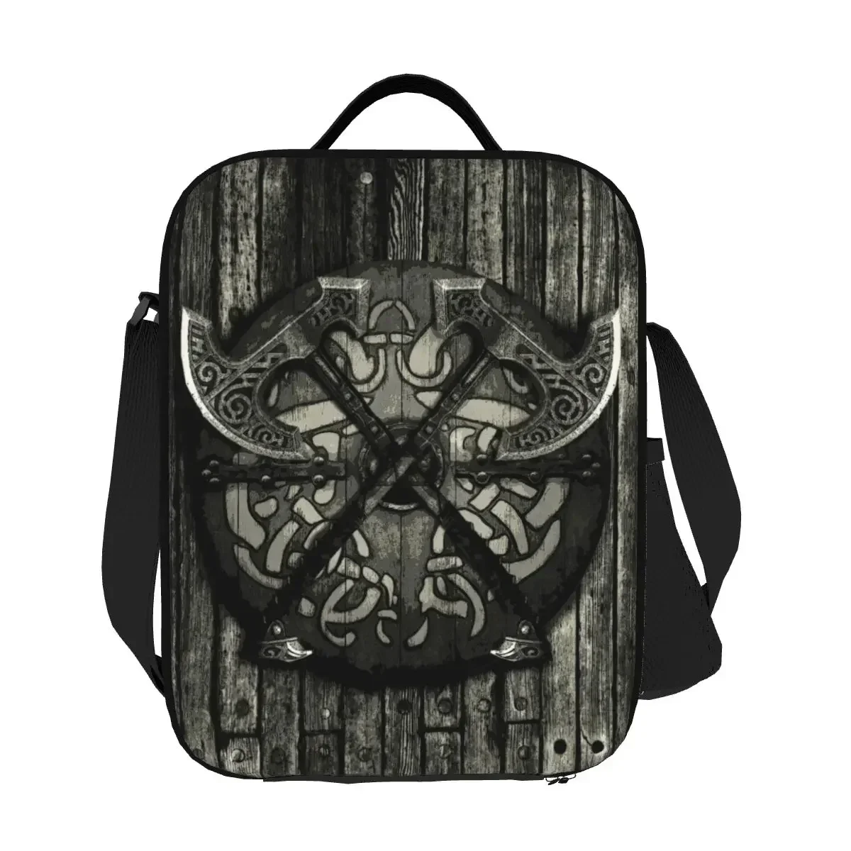 Battle Shield Insulated Lunch Bags for School Office Vikings Valhalla Resuable Cooler Thermal Bento Box Women Kids