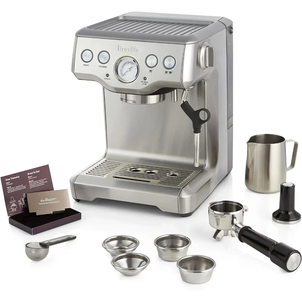 Máquina de café expreso con infusor BES840XL, acero inoxidable cepillado