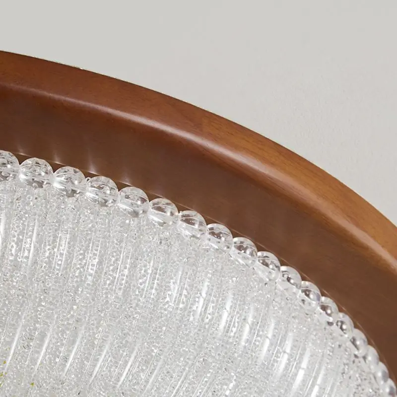 Luz de teto vintage americana de meados do século – montagem embutida moderna francesa para quarto e estudo, lâmpada de madeira maciça para cuidados com os olhos