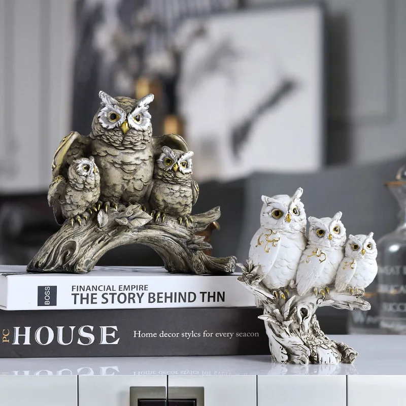 

1pc Minimalist Owl Resin Sculpture Ornament, Home and Office Desktop Animal Sculpture Decoration Handicraft Home Decor