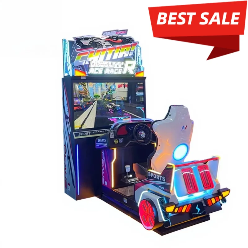 Ace Racing Coin Operated Arcade Driving Car Simulator Coin/Bill Acceptor English Language 110/220V for Game Centers Custom