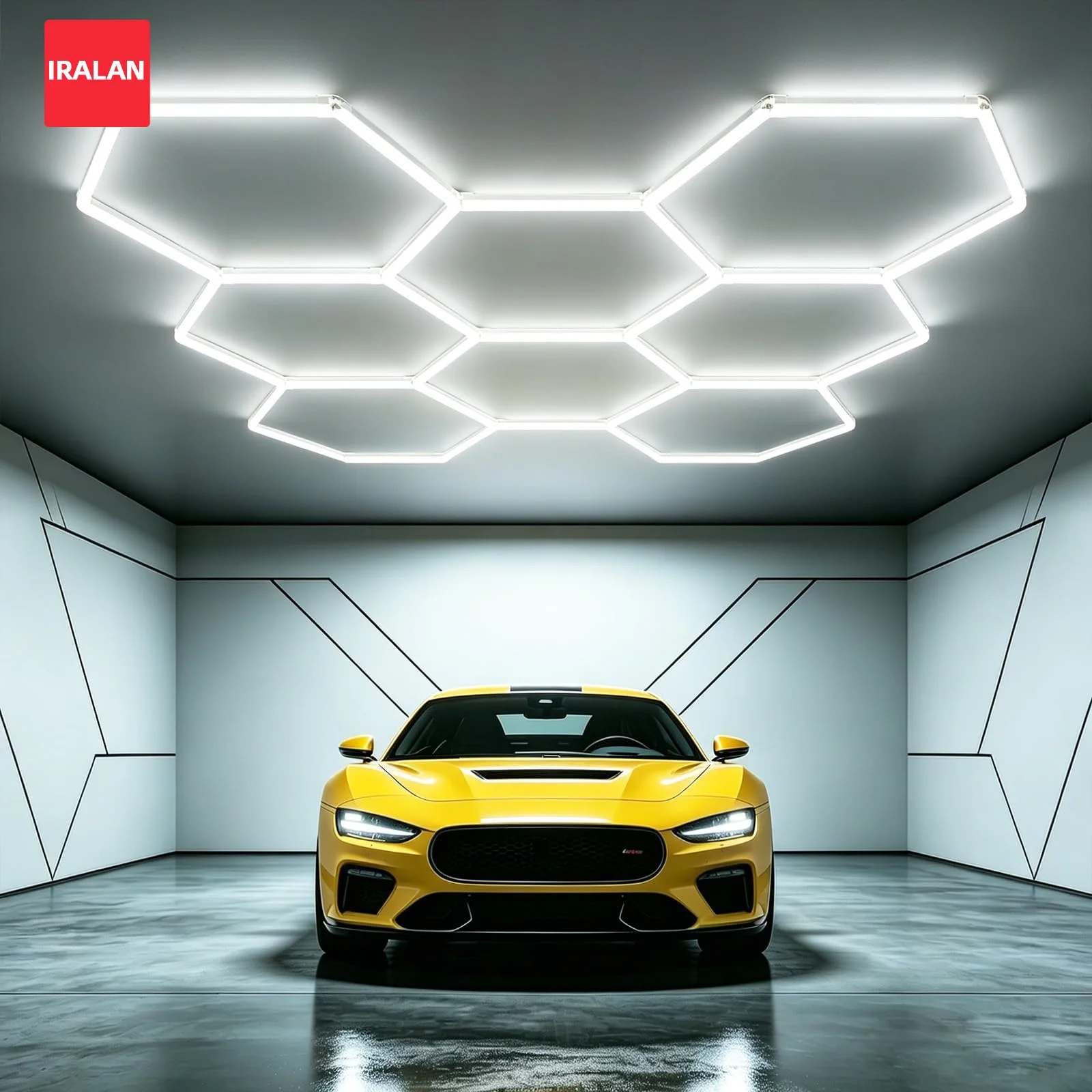 

Garage Lamp Hexagon LED Lighting White Light 6500K Barber Shop Gym Tool Room Garage Honeycomb Ceiling Light DIY Lighting Space