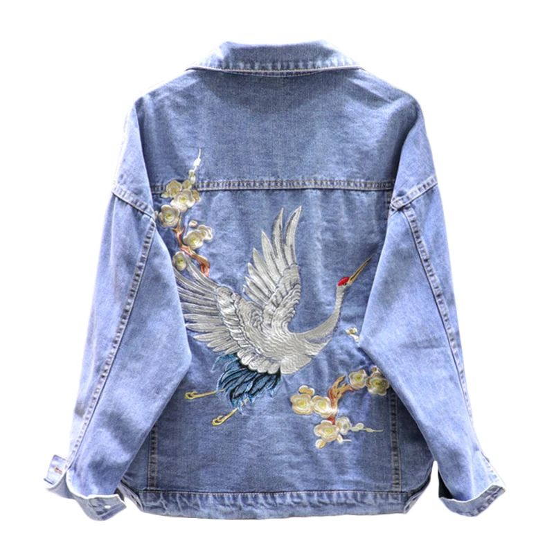 2026 Spring Autumn Loose-Fit Denim Jacket Handsome Boyfriend Wind Heavy Embroidery Pink Denim Jackets Women\'s Street Coat