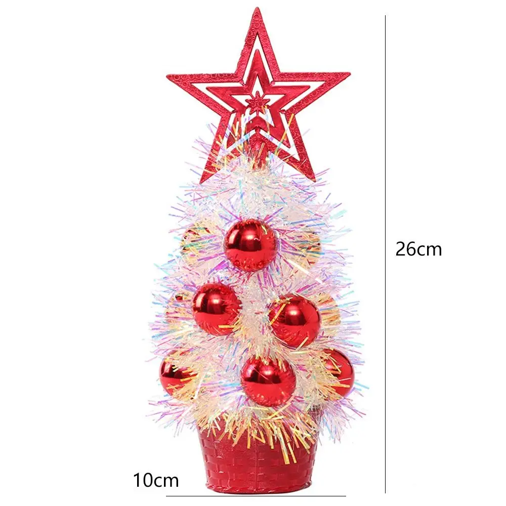 Plastic Mini Christmas Tree Ornaments Elegant DIY Handicraft Artificial Christmas Tree Festive Funny Christmas Decorations