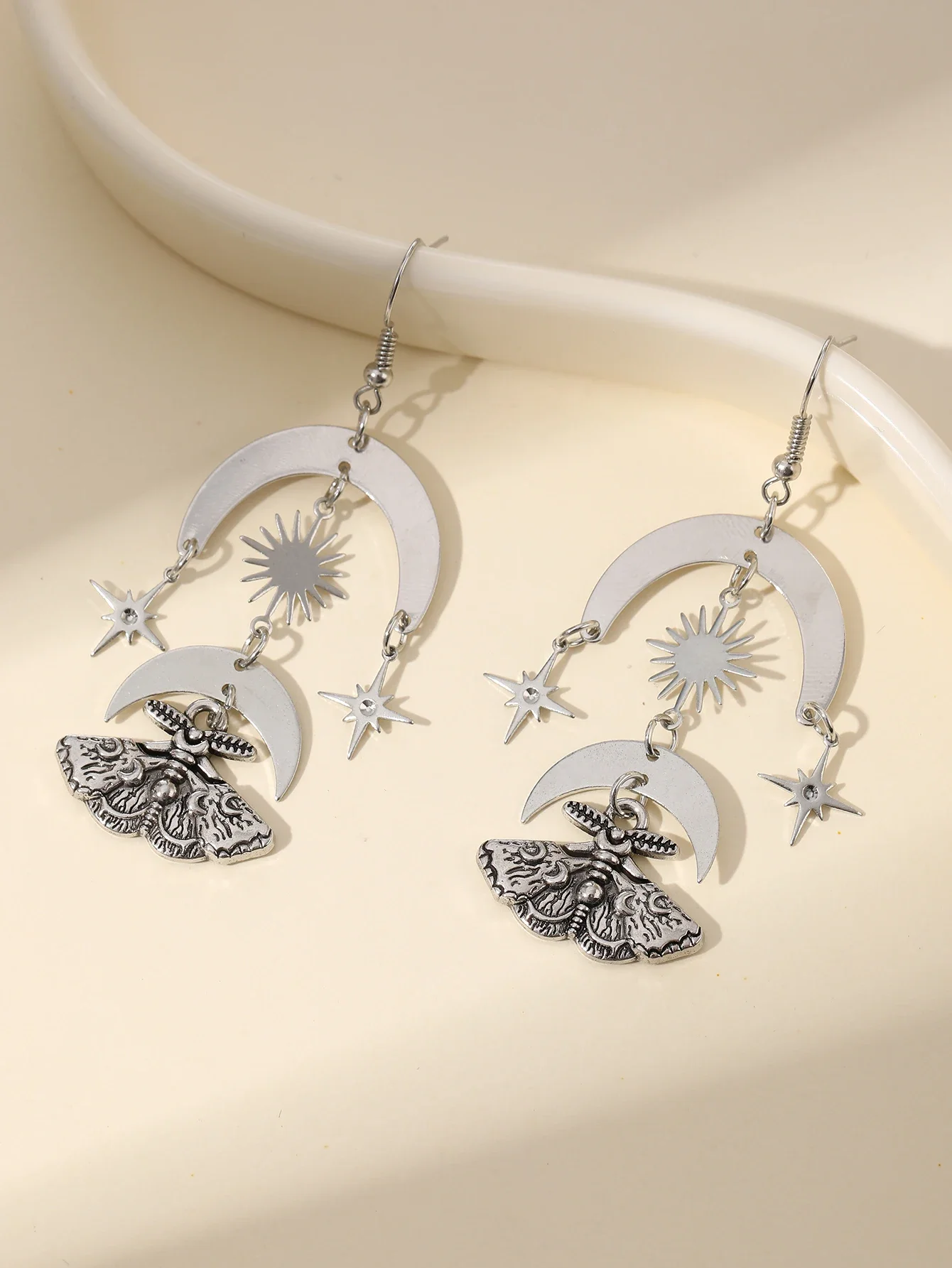 Bohemia Original Moon/stars and Moth Earrings