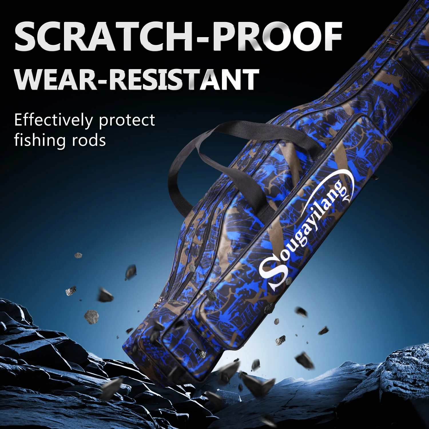 Sougayilang 80/130cm Angelruten-Aufbewahrungstasche aus Oxford-Gewebe, große Kapazität, Angelruten-Tasche, Organizer für Angelausrüstung, Karpfenangel-Tasche, Pesca – Detail 6