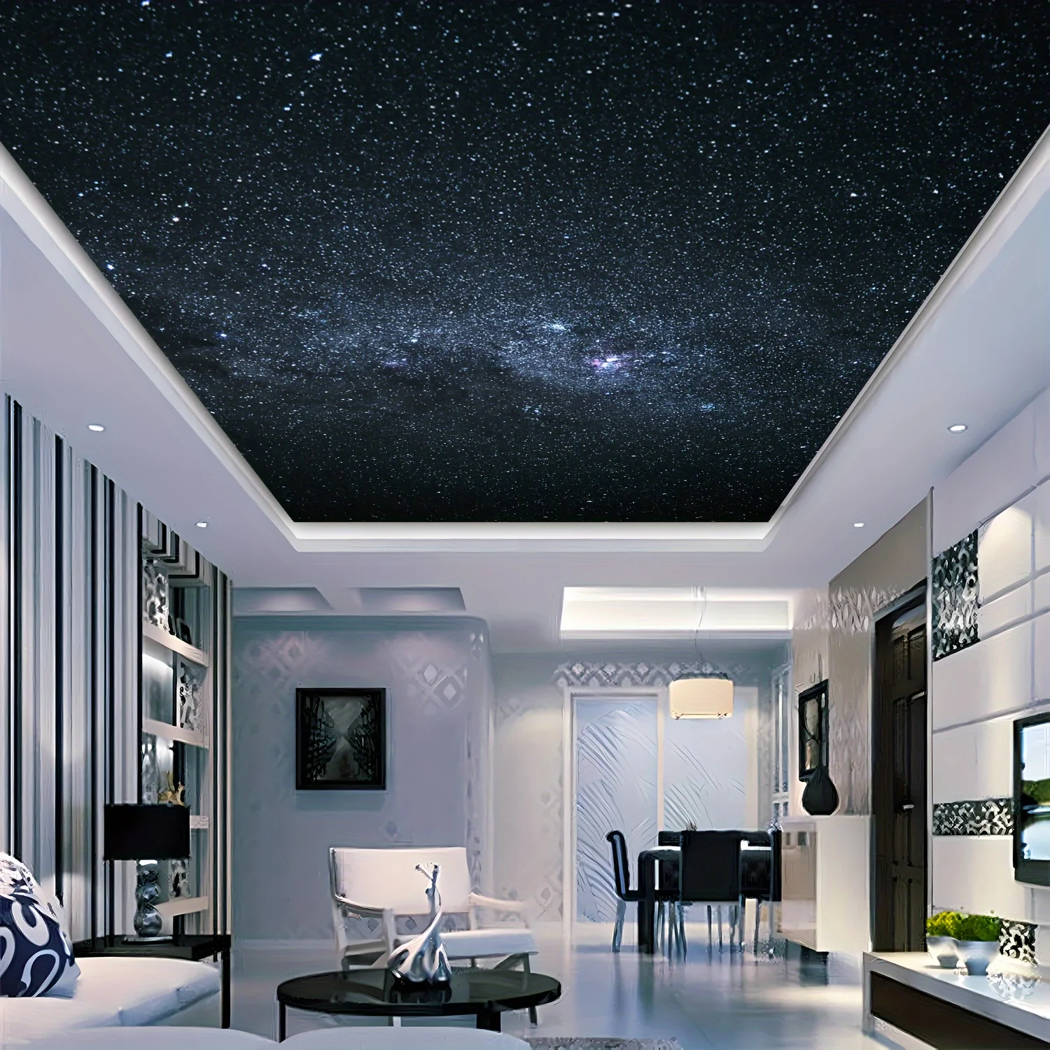 Super star night sky tapestry, landscape photo background wall tapestry, suitable for bedroom and party decoration