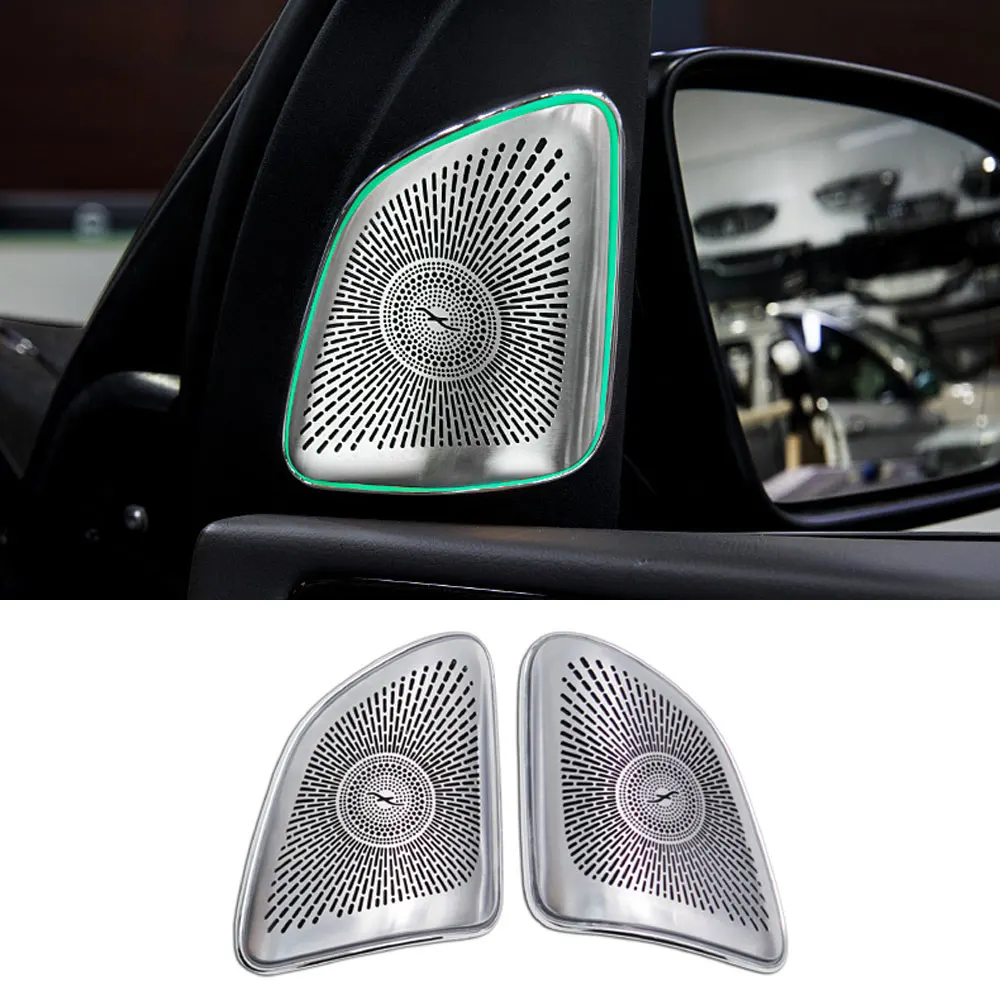 for Mercedes GLE GLS W167 x167 A-pillar tweeter cover air conditioning vent nozzle 64 color LED ambient light