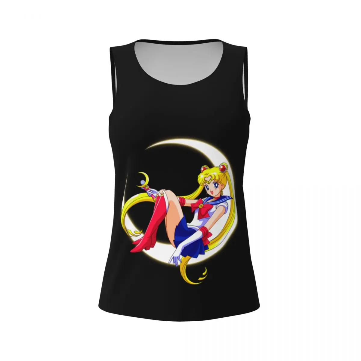 Aangepaste Anime Moon Girl Workout Tank Tops Vrouwen Japanse Shojo Manga Sailor Snel Droog Mouwloze Yoga Shirts