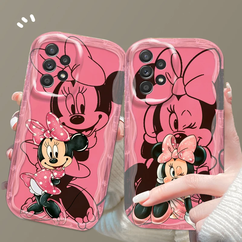 Cute Disney Mickey For Samsung A55 A54 A53 A52 A35 A34 A33 A32 A25 A24 A23 A22 A21S A15 5G Wave Oil Funda Phone Case