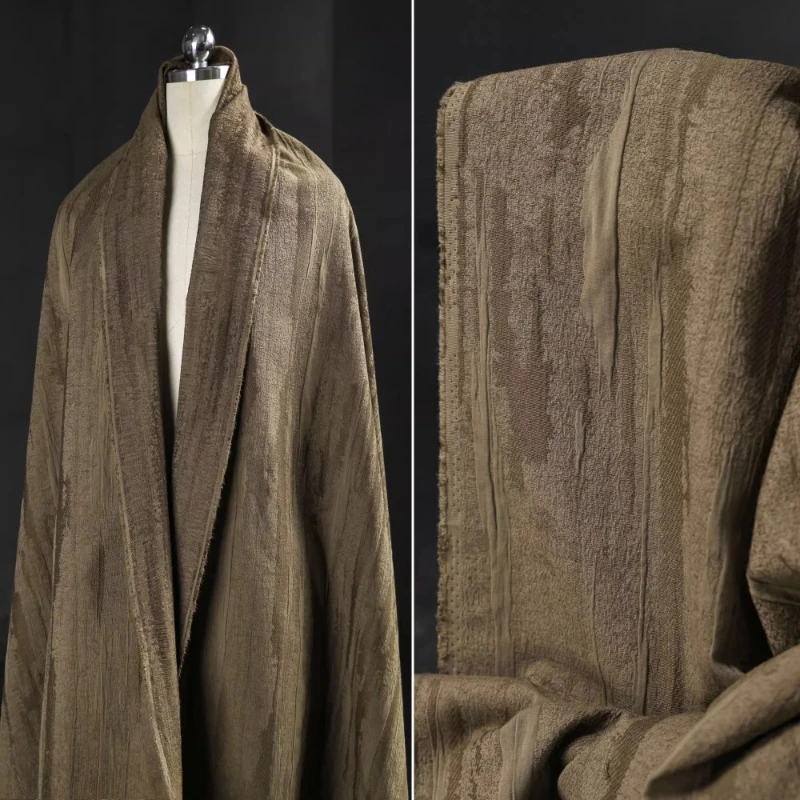 

Relief Double Layer Distressed Cotton Linen Jacquard Fabric Gradient Texture Coat Three Dimensional DIY Clothing Designer Fabric