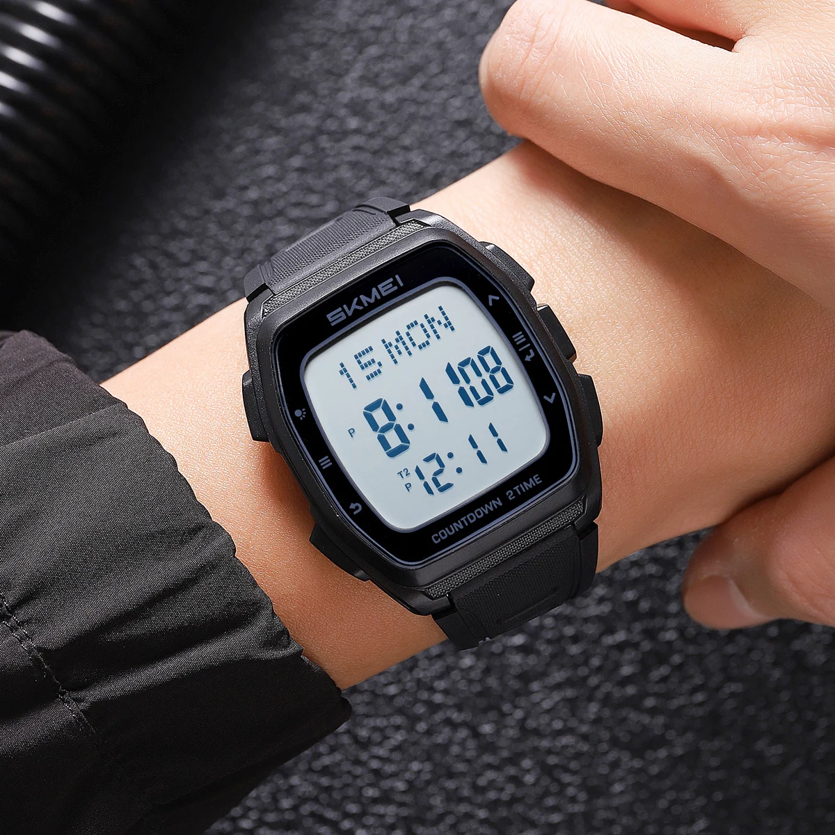 SKMEI Sports World Time Waterproof Electronic Watches For Men Women Fashion Digital Wristwatches Chrono Count Down Timer Watch