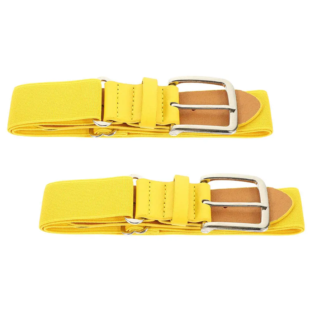 Men's Elastic Waist Athletic Belt – Adjustable Softball Sports Belt, Comfortable Yellow Waistband