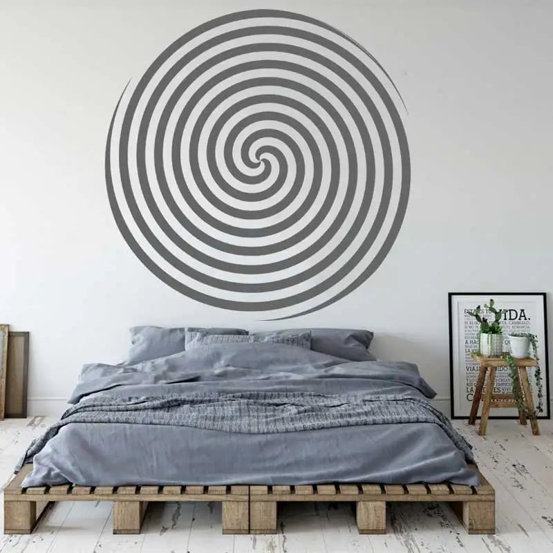 Circle Design Spiral Vision Wall Sticker Hypnotic Effect Modern Stylish Office Home Art Decor Dress Up Vinyl Wallpaper Decal H3