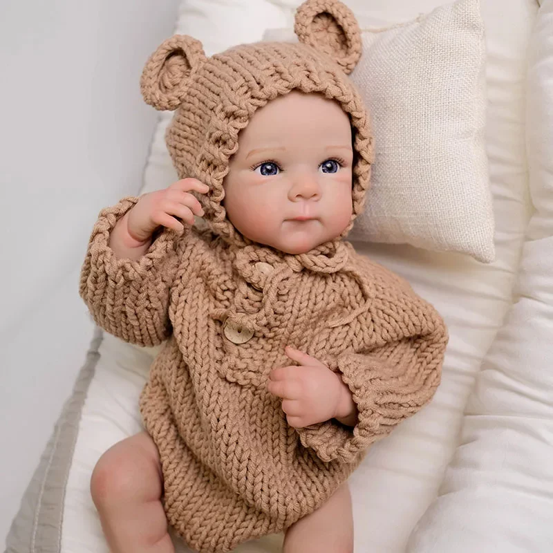 48cm Full Body Bettie Lifelike Reborn Baby Newborn Doll Cuddly Baby Multiple Layers Painting 3D Skin with Hand Draw Hair