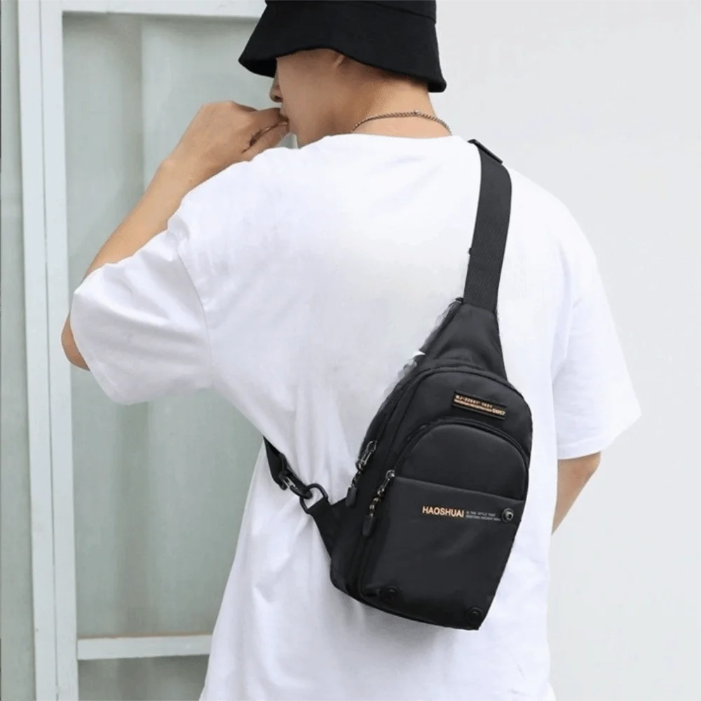 

Fashion Multifunction Men's Crossbody Bag Waterproof Large Capacity Sports Chest Bag Sling Leisure Nylon Shoulder Bag Boys