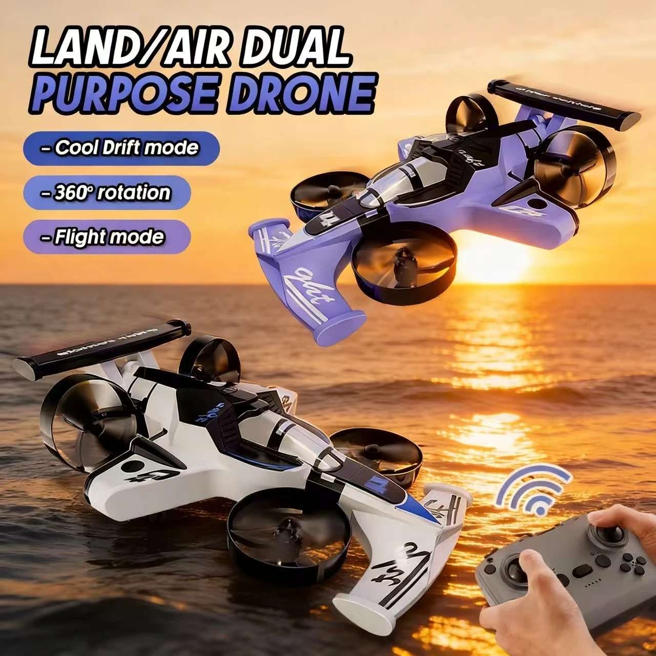 

Мини-дрон Land Air Flying Car 2 в 1, двухрежимный 4-осевой гоночный радиоуправляемый автомобиль 2,4G, детская внедорожная игрушка, подарок-сюрприз для детей и взрослых