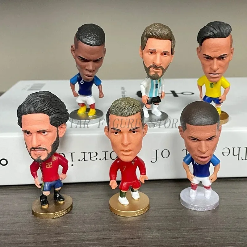 Mini Soccer Star Figure Car Ornaments Collection Model Sports Figurine Doll 6.5cm Football Player Toys Souvenirs For Fans Gifts